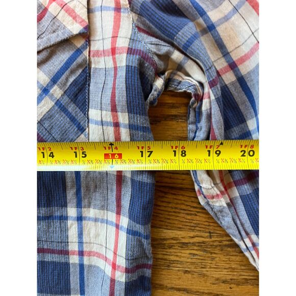 Salt Valley Western Blue Red Plaid Pearl Snap Western Shirt Top Mens Size Medium - Picture 8 of 10